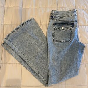 SO Light Blue Flared Low Rise Jeans